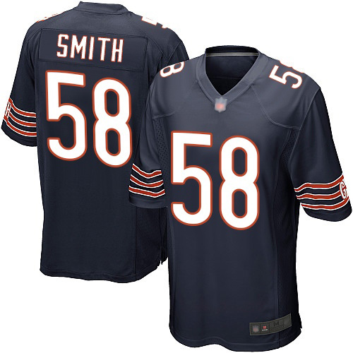 Game Men's Roquan Smith Navy Blue Home Jersey - #58 Football Chicago Bears