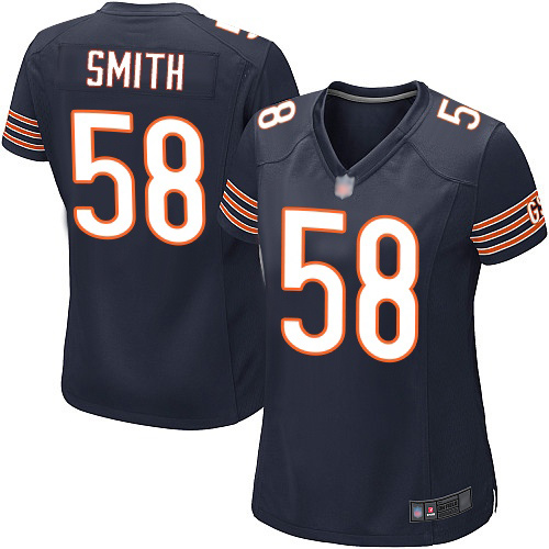 Game Women's Roquan Smith Navy Blue Home Jersey - #58 Football Chicago Bears