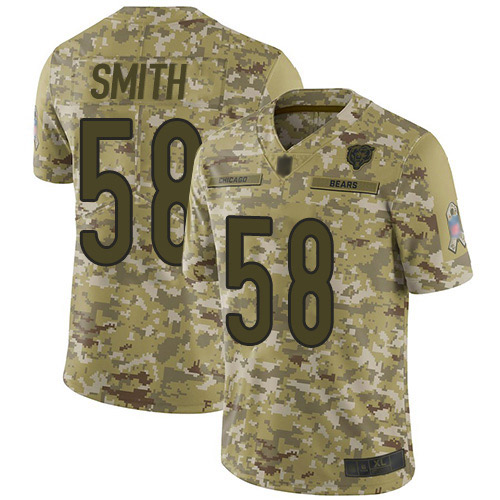 Limited Men's Roquan Smith Camo Jersey - #58 Football Chicago Bears 2018 Salute to Service