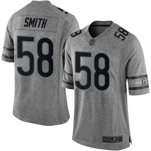 Limited Men's Roquan Smith Gray Jersey - #58 Football Chicago Bears Gridiron