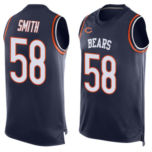 Limited Men's Roquan Smith Navy Blue Jersey - #58 Football Chicago Bears Player Name & Number Tank Top