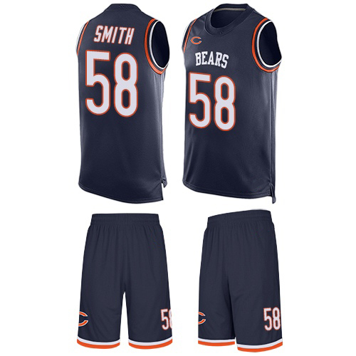 Limited Men's Roquan Smith Navy Blue Jersey - #58 Football Chicago Bears Tank Top Suit