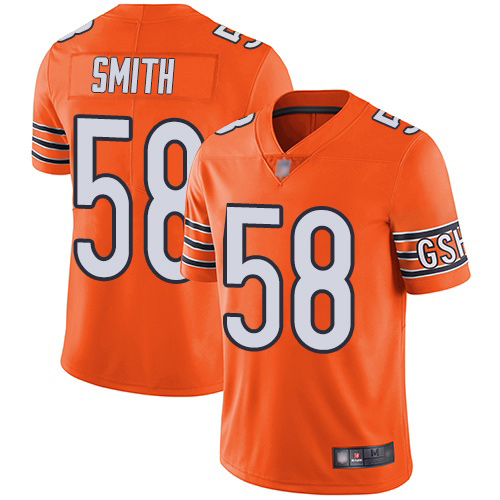 Limited Men's Roquan Smith Orange Alternate Jersey - #58 Football Chicago Bears Vapor Untouchable