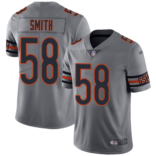 Limited Men's Roquan Smith Silver Jersey - #58 Football Chicago Bears Inverted Legend