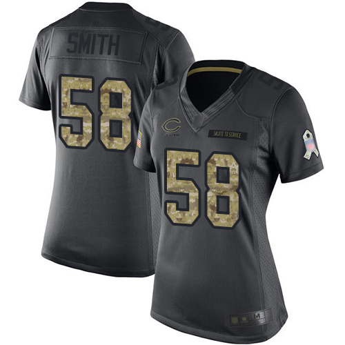 Limited Women's Roquan Smith Black Jersey - #58 Football Chicago Bears 2016 Salute to Service