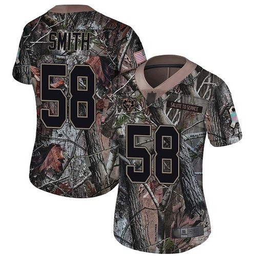 Limited Women's Roquan Smith Camo Jersey - #58 Football Chicago Bears Rush Realtree