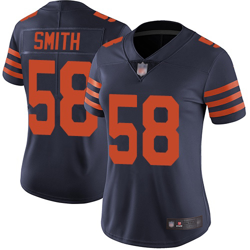 Limited Women's Roquan Smith Navy Blue Jersey - #58 Football Chicago Bears Rush Vapor Untouchable