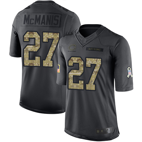 Limited Men's Sherrick McManis Black Jersey - #27 Football Chicago Bears 2016 Salute to Service