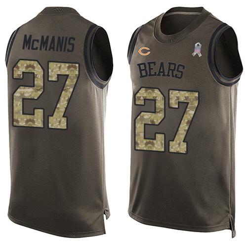 Limited Men's Sherrick McManis Green Jersey - #27 Football Chicago Bears Salute to Service Tank Top