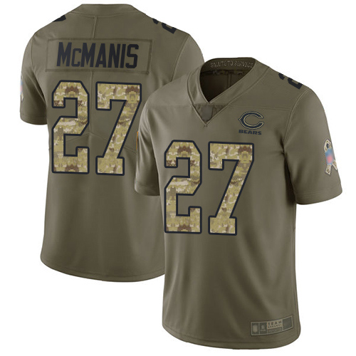 Limited Men's Sherrick McManis Olive/Camo Jersey - #27 Football Chicago Bears 2017 Salute to Service