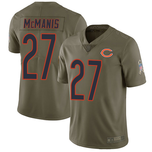Limited Men's Sherrick McManis Olive Jersey - #27 Football Chicago Bears 2017 Salute to Service