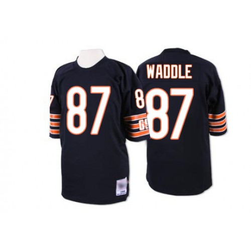 Authentic Men's Tom Waddle Navy Blue Home Jersey - #87 Football Chicago Bears Throwback
