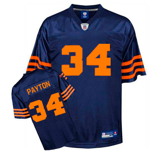 Authentic Men's Walter Payton Navy Blue Alternate Jersey - #34 Football Chicago Bears