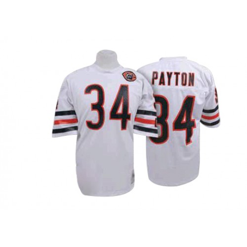 Authentic Men's Walter Payton White Road Jersey - #34 Football Chicago Bears Bear Patch Throwback