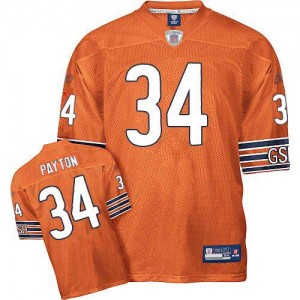 Authentic Youth Walter Payton Orange Alternate Jersey - #34 Football Chicago Bears Throwback