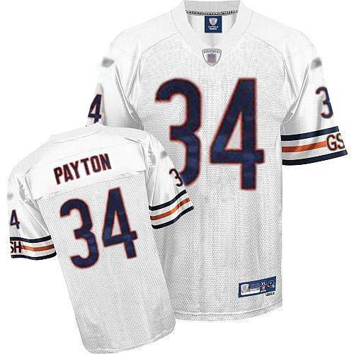 Authentic Youth Walter Payton White Road Jersey - #34 Football Chicago Bears Throwback