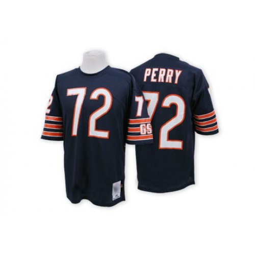 Authentic Men's William Perry Navy Blue Home Jersey - #72 Football Chicago Bears Throwback