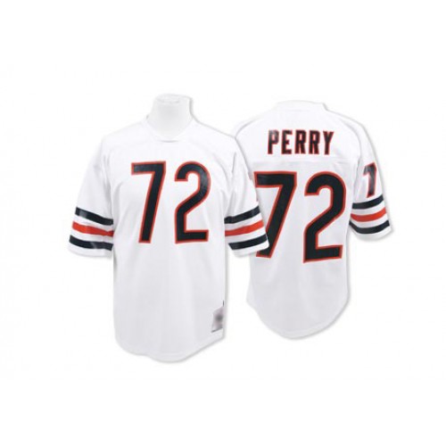 Authentic Men's William Perry White Road Jersey - #72 Football Chicago Bears Throwback
